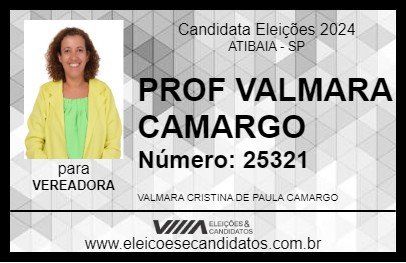 Candidato PROF VALMARA CAMARGO 2024 - ATIBAIA - Eleições