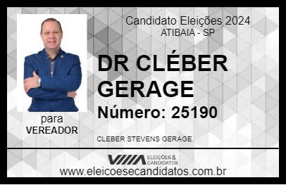 Candidato DR CLÉBER GERAGE 2024 - ATIBAIA - Eleições