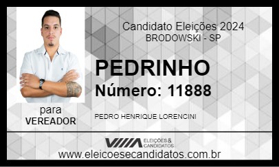 Candidato PEDRINHO 2024 - BRODOWSKI - Eleições