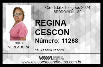 Candidato REGINA CESCON 2024 - BRODOWSKI - Eleições