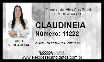 Candidato CLAUDINEIA 2024 - BRODOWSKI - Eleições