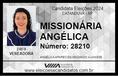 Candidato MISSIONÁRIA ANGÉLICA 2024 - CATANDUVA - Eleições