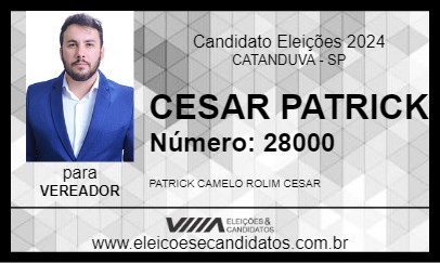 Candidato CESAR PATRICK 2024 - CATANDUVA - Eleições