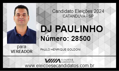 Candidato DJ PAULINHO 2024 - CATANDUVA - Eleições