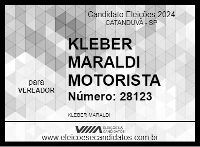 Candidato KLEBER MARALDI MOTORISTA 2024 - CATANDUVA - Eleições