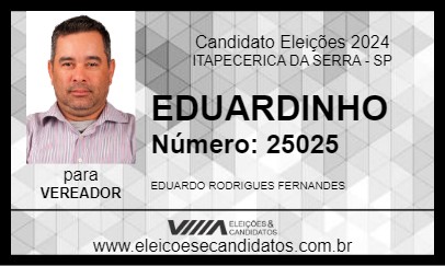 Candidato EDUARDINHO 2024 - ITAPECERICA DA SERRA - Eleições