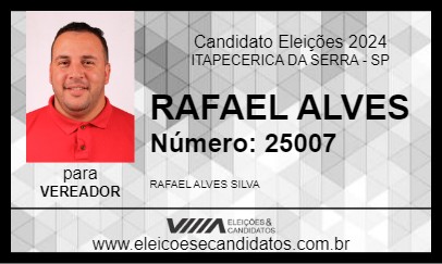 Candidato RAFAEL ALVES 2024 - ITAPECERICA DA SERRA - Eleições