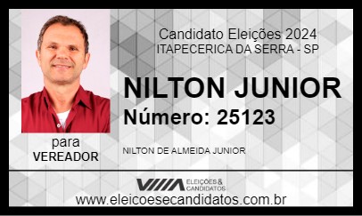 Candidato NILTON JUNIOR 2024 - ITAPECERICA DA SERRA - Eleições