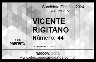 Candidato VICENTE RIGITANO 2024 - CORUMBATAÍ - Eleições