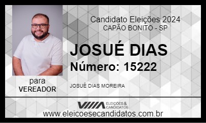 Candidato JOSUÉ DIAS 2024 - CAPÃO BONITO - Eleições