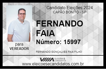 Candidato FERNANDO FAIA 2024 - CAPÃO BONITO - Eleições