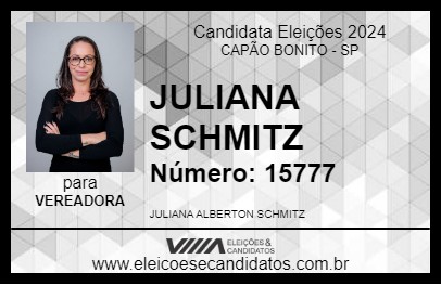 Candidato JULIANA SCHMITZ 2024 - CAPÃO BONITO - Eleições