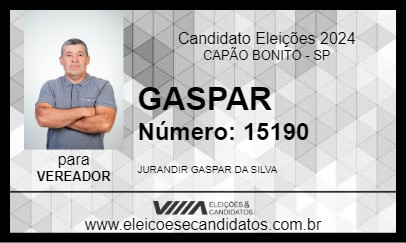 Candidato GASPAR 2024 - CAPÃO BONITO - Eleições