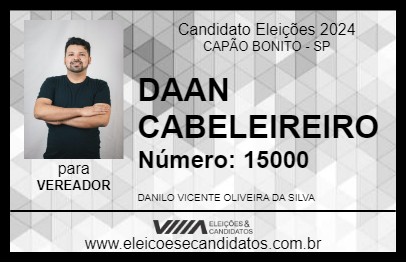 Candidato DAAN CABELEIREIRO 2024 - CAPÃO BONITO - Eleições