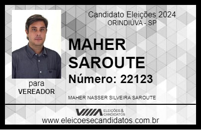 Candidato MAHER SAROUTE 2024 - ORINDIÚVA - Eleições