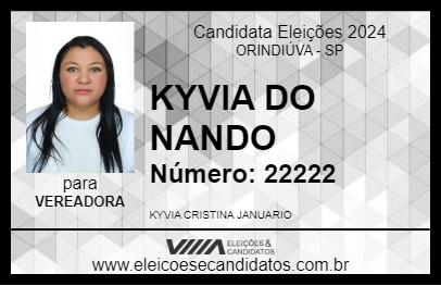 Candidato KYVIA DO NANDO 2024 - ORINDIÚVA - Eleições