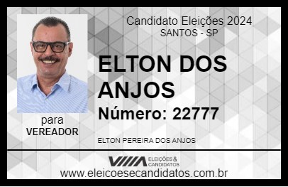 Candidato ELTON DOS ANJOS 2024 - SANTOS - Eleições