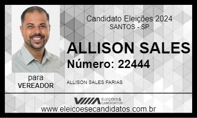 Candidato ALLISON SALES 2024 - SANTOS - Eleições