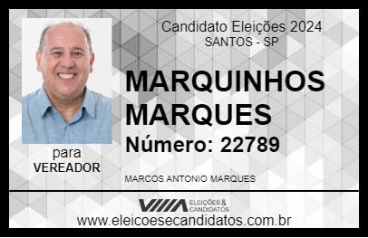 Candidato MARQUINHOS MARQUES 2024 - SANTOS - Eleições