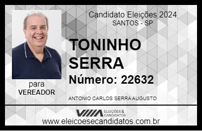 Candidato TONINHO SERRA 2024 - SANTOS - Eleições