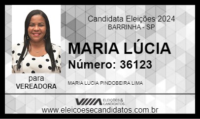 Candidato MARIA LÚCIA 2024 - BARRINHA - Eleições