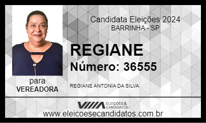 Candidato REGIANE 2024 - BARRINHA - Eleições