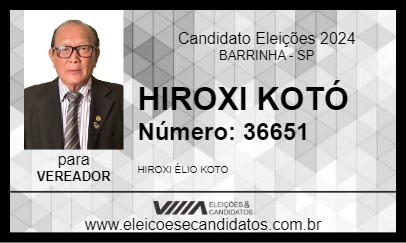 Candidato HIROXI KOTÓ 2024 - BARRINHA - Eleições