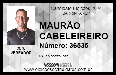 Candidato MAURÃO CABELEIREIRO 2024 - BARRINHA - Eleições