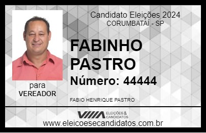 Candidato FABINHO PASTRO 2024 - CORUMBATAÍ - Eleições