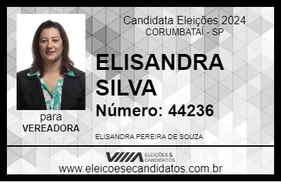 Candidato ELISANDRA SILVA 2024 - CORUMBATAÍ - Eleições