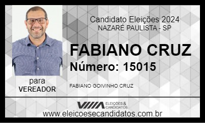 Candidato FABIANO CRUZ 2024 - NAZARÉ PAULISTA - Eleições