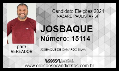 Candidato JOSBAQUE 2024 - NAZARÉ PAULISTA - Eleições