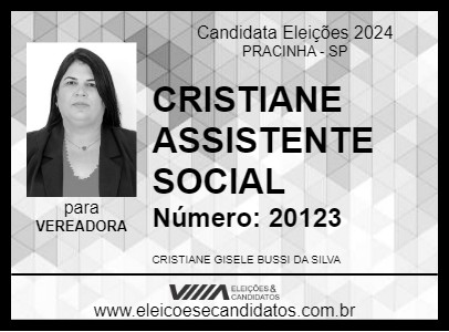 Candidato CRISTIANE ASSISTENTE SOCIAL 2024 - PRACINHA - Eleições