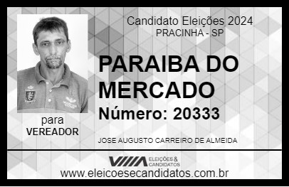 Candidato PARAIBA DO MERCADO 2024 - PRACINHA - Eleições