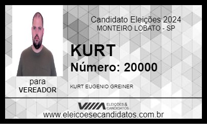 Candidato KURT 2024 - MONTEIRO LOBATO - Eleições