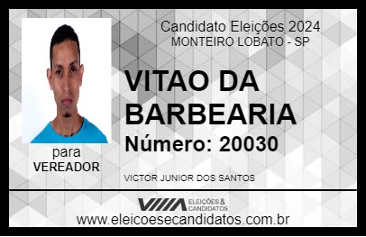 Candidato VITAO DA BARBEARIA 2024 - MONTEIRO LOBATO - Eleições