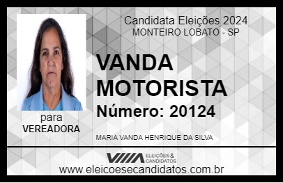 Candidato VANDA MOTORISTA 2024 - MONTEIRO LOBATO - Eleições