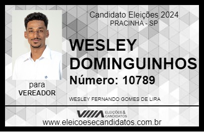 Candidato WESLEY DOMINGUINHOS  2024 - PRACINHA - Eleições