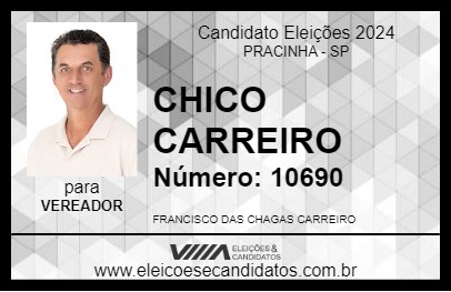 Candidato CHICO CARREIRO  2024 - PRACINHA - Eleições