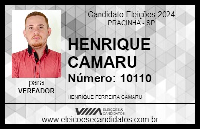 Candidato HENRIQUE CAMARU 2024 - PRACINHA - Eleições