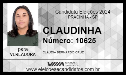 Candidato CLAUDINHA 2024 - PRACINHA - Eleições