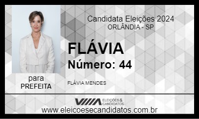 Candidato FLÁVIA 2024 - ORLÂNDIA - Eleições