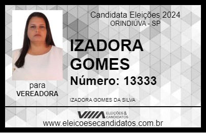 Candidato IZADORA GOMES 2024 - ORINDIÚVA - Eleições