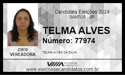 Candidato TELMA ALVES 2024 - SANTOS - Eleições