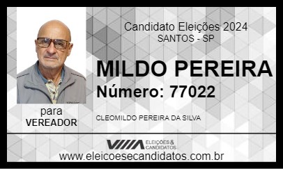 Candidato MILDO PEREIRA 2024 - SANTOS - Eleições