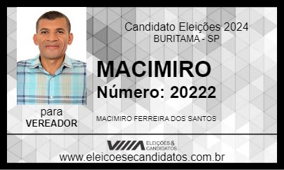 Candidato MACIMIRO 2024 - BURITAMA - Eleições