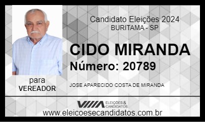 Candidato CIDO MIRANDA 2024 - BURITAMA - Eleições