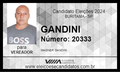 Candidato GANDINI 2024 - BURITAMA - Eleições