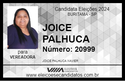 Candidato JOICE PALHUCA 2024 - BURITAMA - Eleições