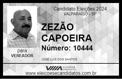 Candidato ZEZÃO CAPOEIRA 2024 - VALPARAÍSO - Eleições